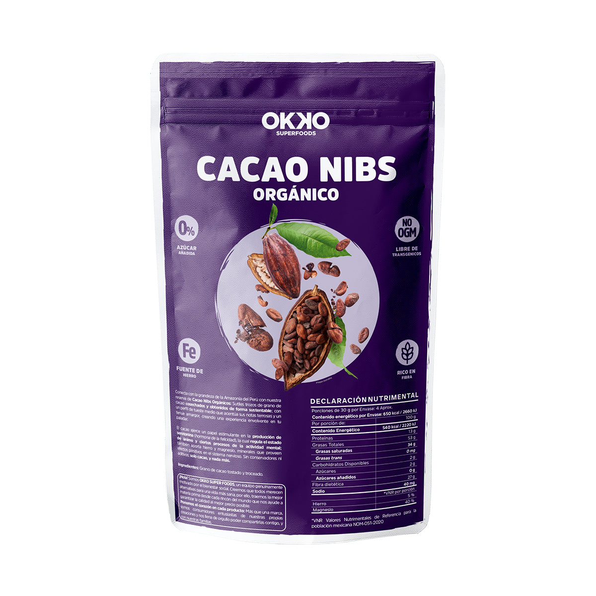 Cacao Nibs Orgánicos (120g)