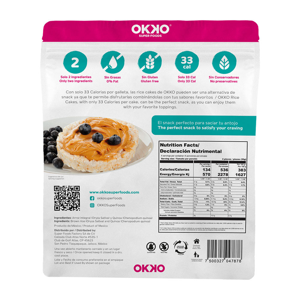 Rice Cakes con Quinoa 140g Okko Super Foods Tienda en Linea