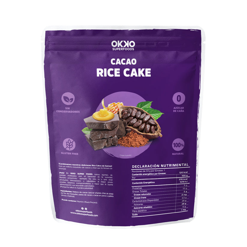 Cocoa Rice Cakes (33g) | Okko Super Foods Tienda en Linea – OKKOSUPERFOODS