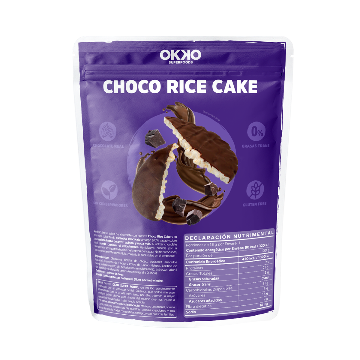 Choco Rice Cake (18 g) – OKKOSUPERFOODS