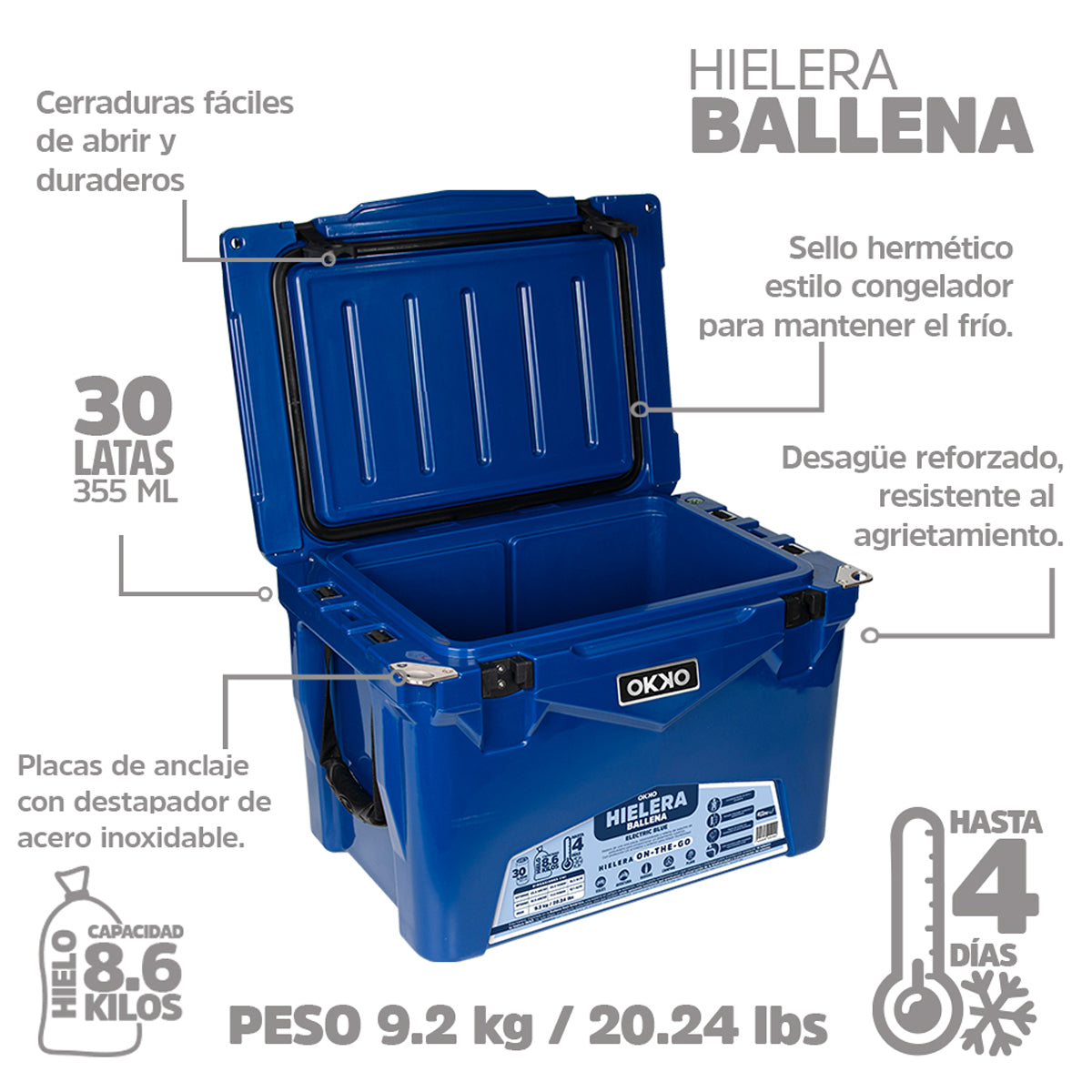 Hielera Ballena - Electric Blue