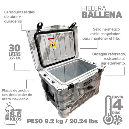 Hielera Ballena - Gray Camouflage