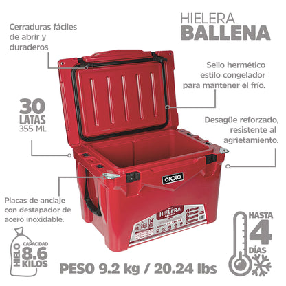 Hielera Ballena - Lava Red
