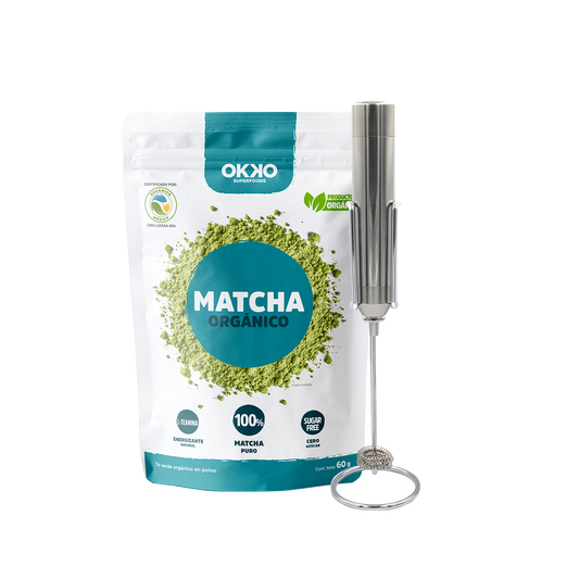Matcha Orgánico (60 g) + Agitador de Acero Inoxidable
