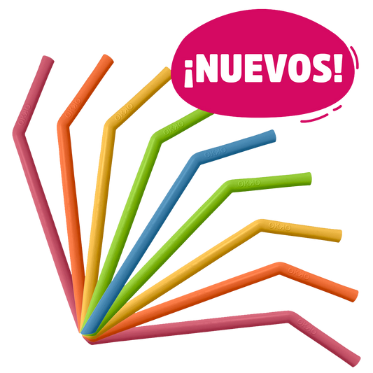 Popote de silicón curvo