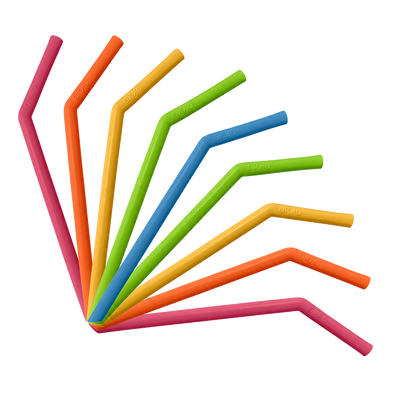 Popote de silicón curvo
