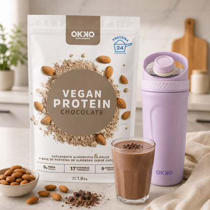 Pack Proteína Vegana (1.8 kg) + Shaker León