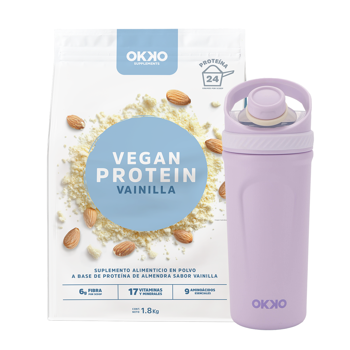 Pack Proteína Vegana (1.8 kg) + Shaker León