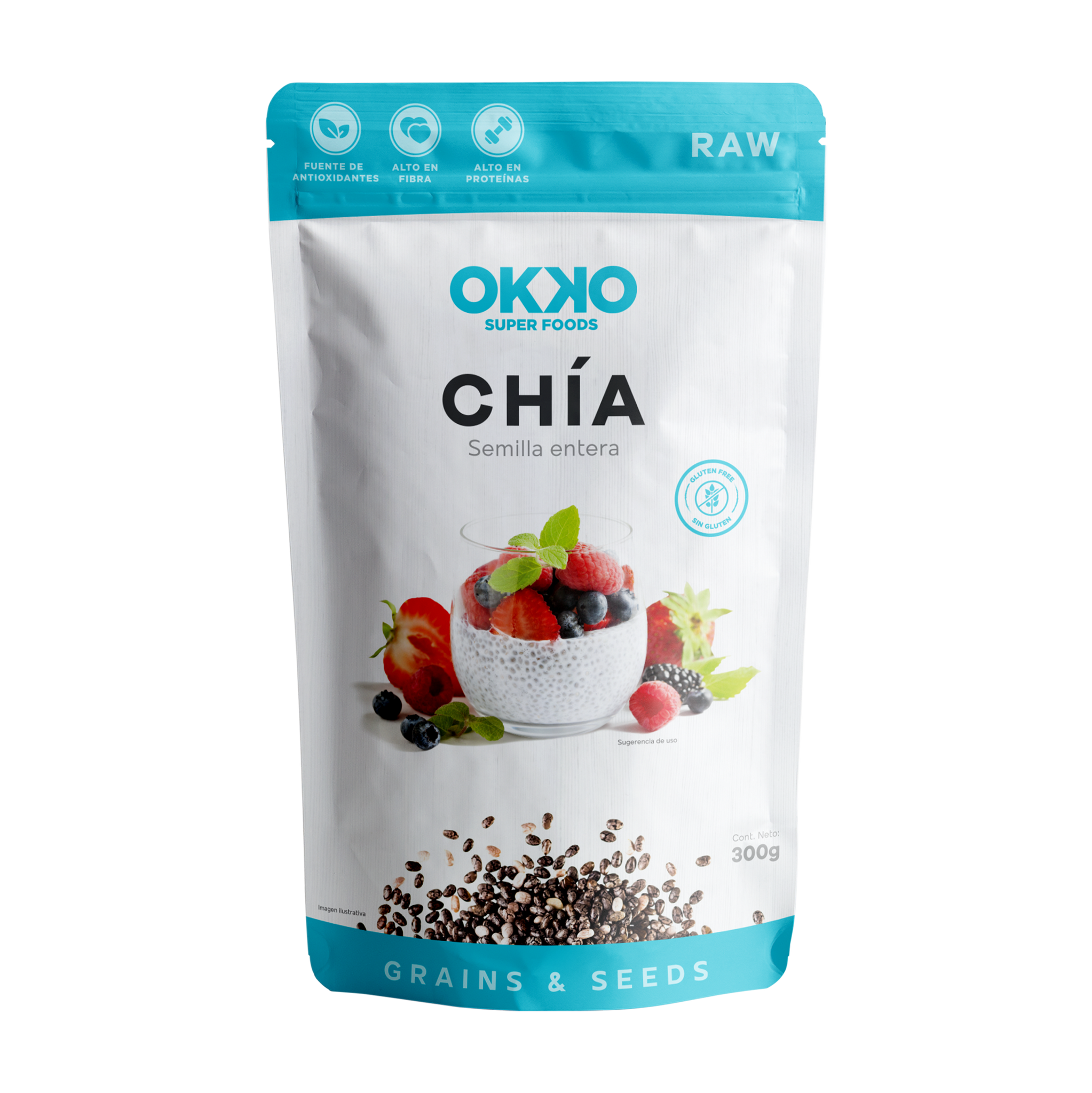 Fuera de a tiempo esponja Semillas de chia (300g) | Okko Super Foods Tienda en Linea – OKKOSUPERFOODS