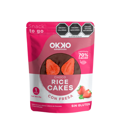 Choco Rice Cakes con Fresa (20g)